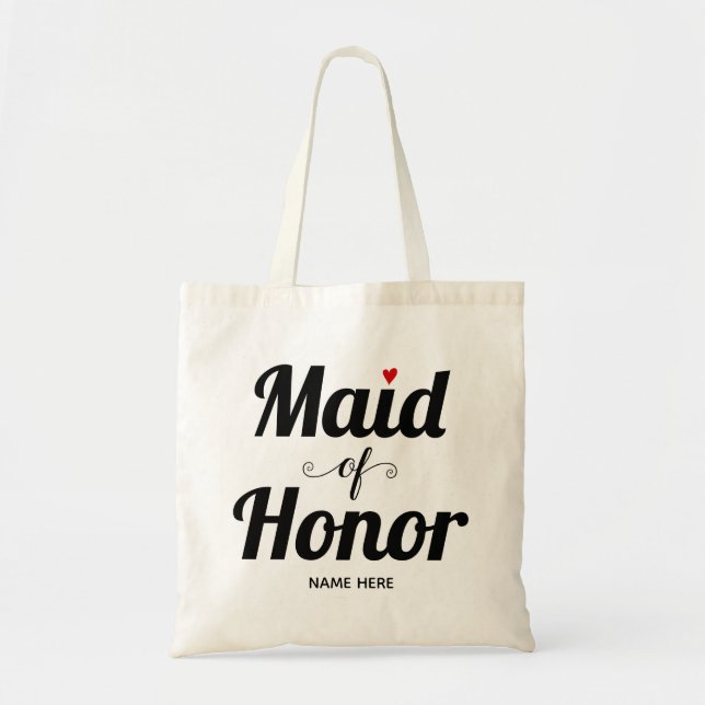 Maid of honour bold typography wedding tote bag (Front)