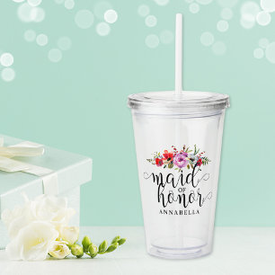 Maid of Honour Bouquet Acrylic Tumbler