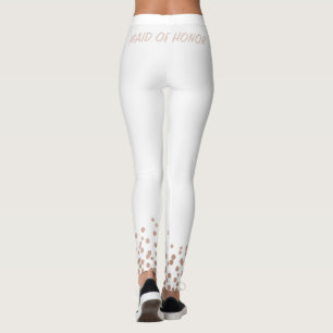 Maid of Honour Bridal Rose Gold Glitter Leggings