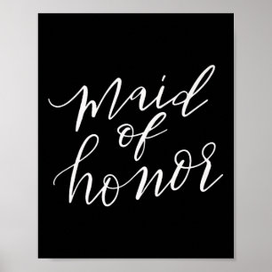 Maid Of Honour Bride Bridal Wedding Groom Funny Gi Poster