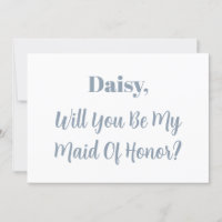Maid Of Honour Bridesmaid Dusty Blue Cool Wedding