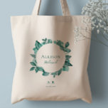 Maid of Honour, Bridesmaid, Teal Greenery Wedding Tote Bag<br><div class="desc">Beautiful teal greenery makes an elegant statement for your bridesmaid tote bags. You may personalise with your information and change the wording to suit your event.</div>