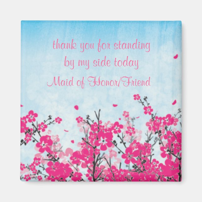 Maid of Honour/Bridesmaid Thank You  Magnet (Front)