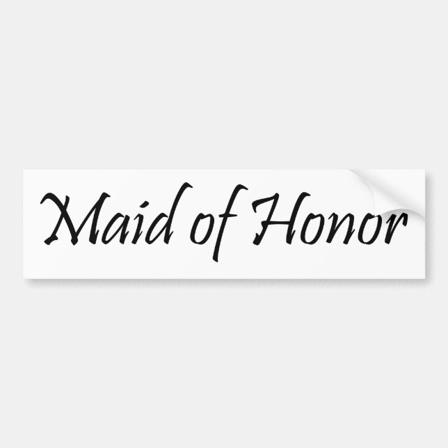 Maid of Honour Bumper Sticker (Front)