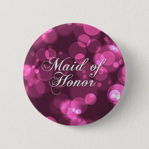 Maid of Honour Button [Pink Bokeh]