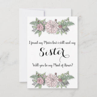 Maid of Honour Card