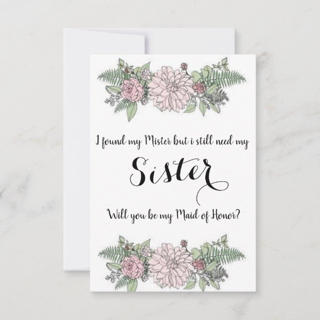 Maid of Honour Card (Front)