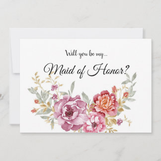 Maid of Honour Card