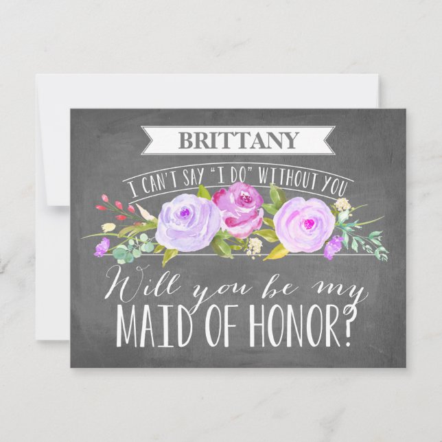 Maid Of Honour Card | Bridesmaid (Front)