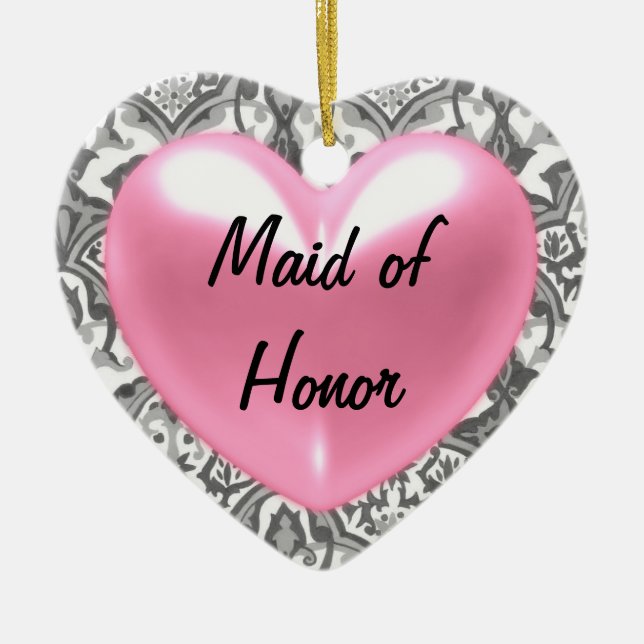 Maid of honour ceramic tree decoration (Front)