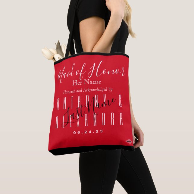 Maid of Honour Champagne Label HAMbyWG Tote Bag (Close Up)