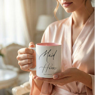 Maid Of Honour Chic Script Two-Tone Coffee Mug