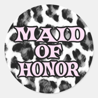 Maid of Honour Classic Round Sticker