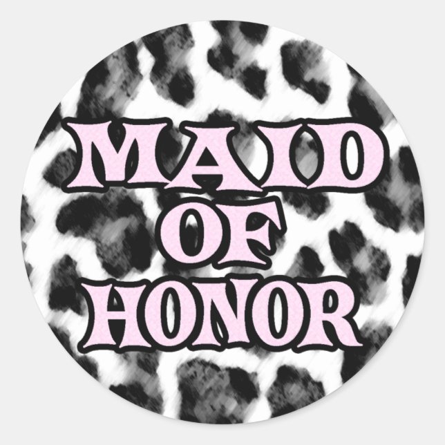 Maid of Honour Classic Round Sticker (Front)