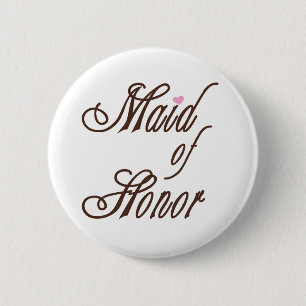Maid of Honour Classy Browns 6 Cm Round Badge