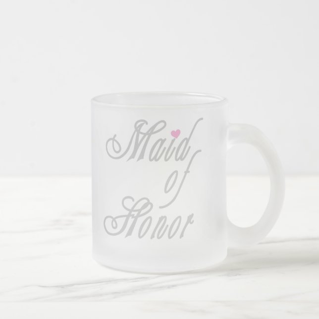 Maid of Honour Classy Greys Frosted Glass Coffee Mug (Right)