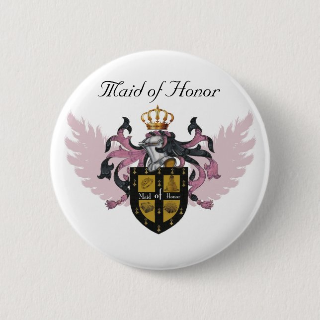 Maid of Honour Crest - Button (Front)