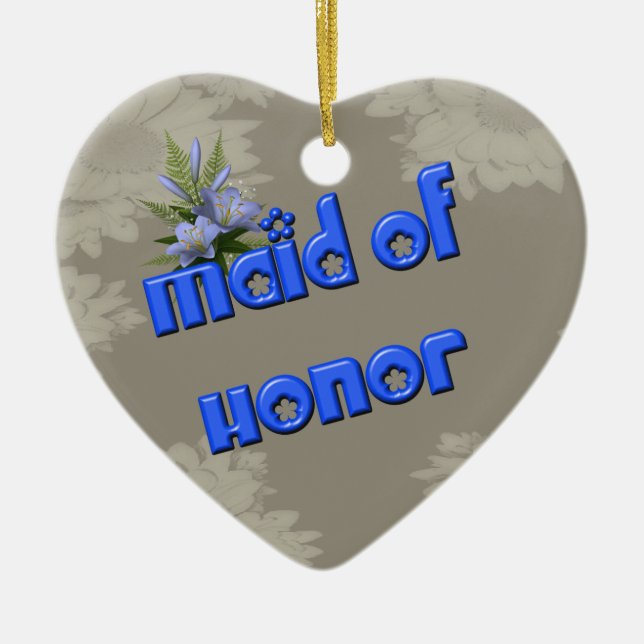 Maid Of Honour Customisable Wedding Ornament (Front)