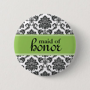 Maid of Honour Damask Button