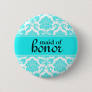 Maid of Honour Damask Button