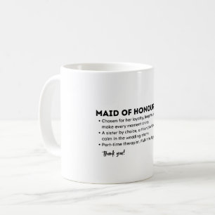 Maid of Honour Definition Card – Funny & Heartfelt Coffee Mug