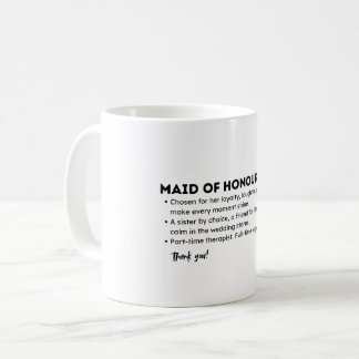 Maid of Honour Definition Card – Funny & Heartfelt Coffee Mug