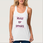 Maid of Honour Disco Cowgirl Bachelorette Party Tank Top<br><div class="desc">Celebrate in style with this graphic tank top that's perfect for disco cowgirl themed bachelorette parties. It features the words MAID OF HONOR spelled out in black and white cow hide patterned letters with pink star accents.</div>