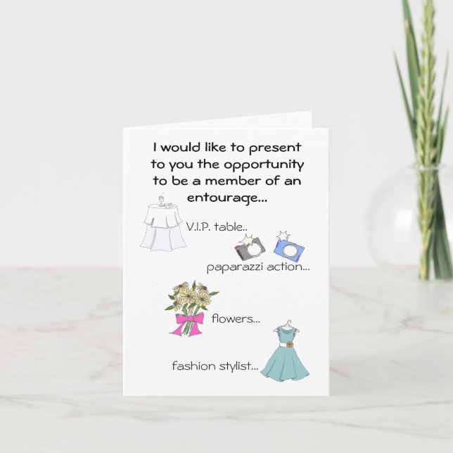 Maid of Honour/Entourage Invitation (Front)