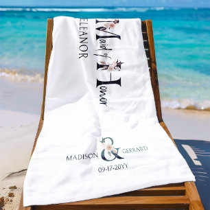 Maid of Honour Floral Letter Bachelorette Weekend Beach Towel