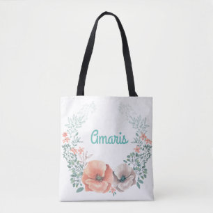 Maid of Honour Floral Wreath Tote Bag