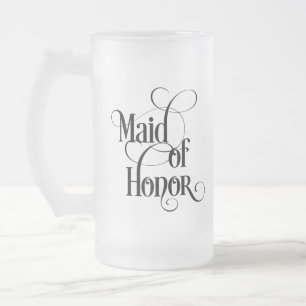 Maid of Honour Frosted Glass Beer Mug