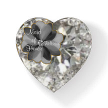 Maid of Honour gift Diamond Heart Paperweight