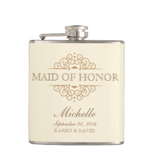 Maid of Honour Gift Vintage Wedding Party Flask