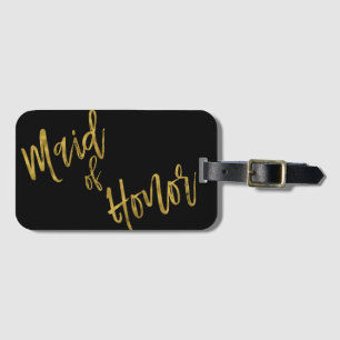 Maid of Honour Gold Foil Luggage Bag Tag