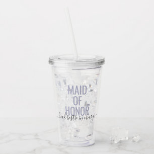 Maid of Honour HBIC Bestie in Charge Custom Name Acrylic Tumbler