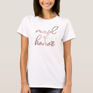Maid Of Honour in Rose gold rustic metallic T-Shirt
