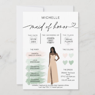 Maid of Honour Info Sage Colour Palette Infographi Invitation