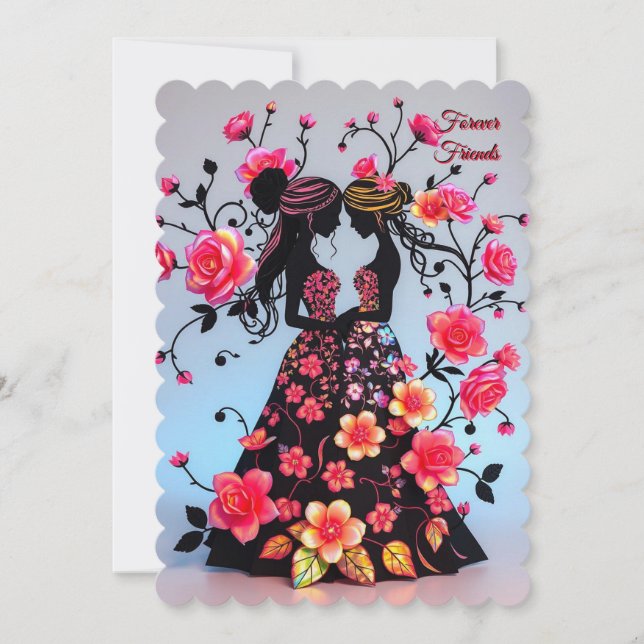 Maid of honour invitation, Forever Friends Invitation (Front)