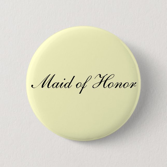 Maid of Honour Ivory Button (Front)