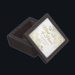 Maid of Honour Mini Keepsake Jewellery Box Gift<br><div class="desc">This beautiful mini keepsake or jewellery box is designed as a wedding gift or favour for the Maid of Honour. Designed to coordinate with our Gold Foil Elegant Wedding Suite, it features a gold faux foil flourish border with the text "Maid of Honour" as well as a place to enter...</div>