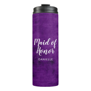 Maid of Honour Monogrammed Bridal Wedding Party Thermal Tumbler
