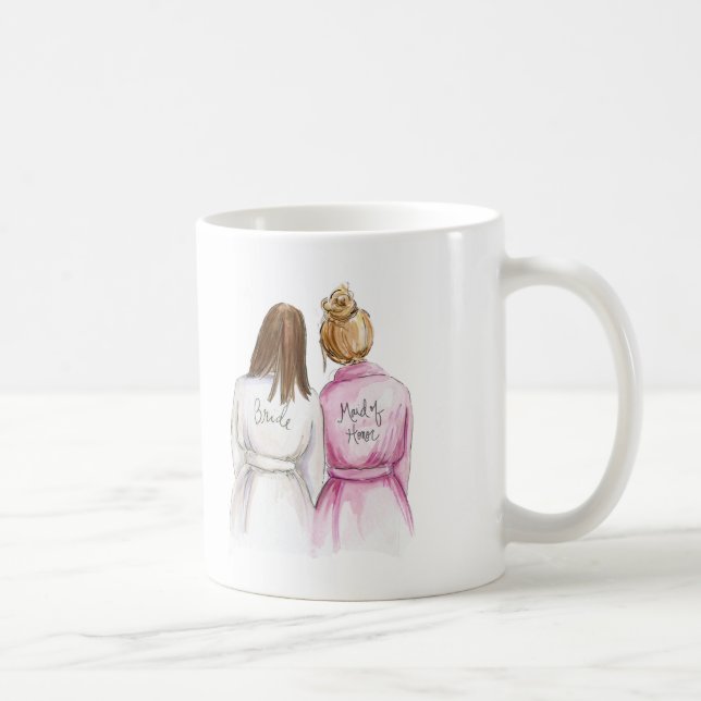 Maid of Honour? Mug Long Br Bride Dk Bl Maid (Right)