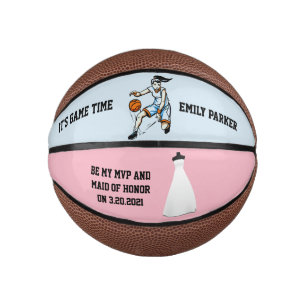 Maid of Honour or Bridesmaid Invite Mini Basketbal Mini Basketball