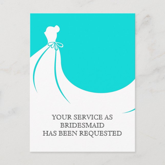 Maid of Honour or Bridesmaid Postcard Invite (Front)