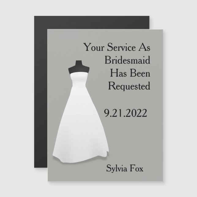Maid of Honour or Bridesmaid Reminder Magnetic Invitation (Front/Back)