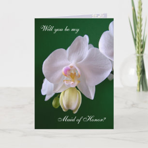 Maid of Honour. Orchid flower Card