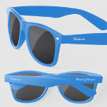 Maid of Honour Personalised Script Name Sunglasses<br><div class="desc">Add the name of the Maid of Honour to customise in a modern script typography font. Other side says Maid of Honour but can be changed to suit your occasion.</div>