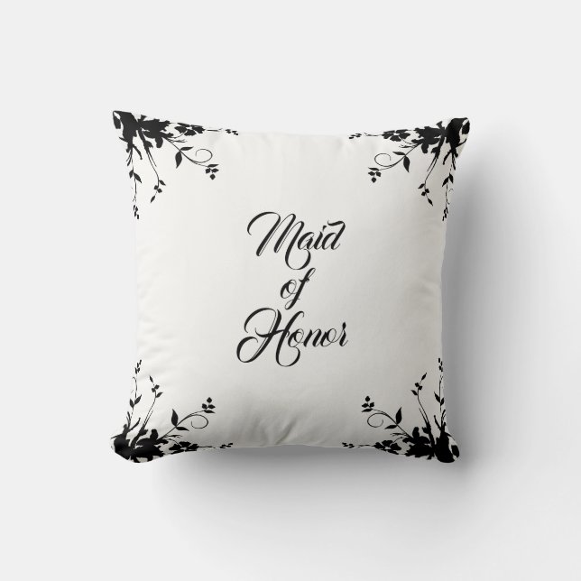 Maid of Honour Personalised White Cushion (Front)