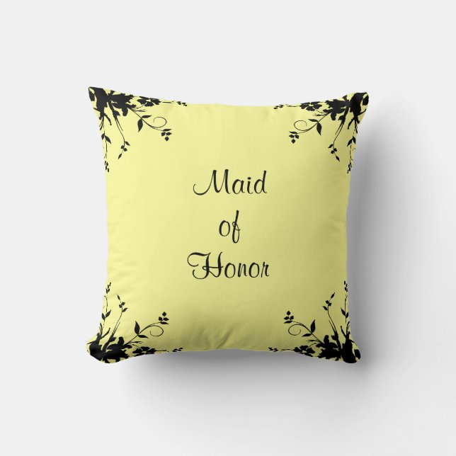 Maid of Honour Personalised Yellow Mojo Pillow (Front)
