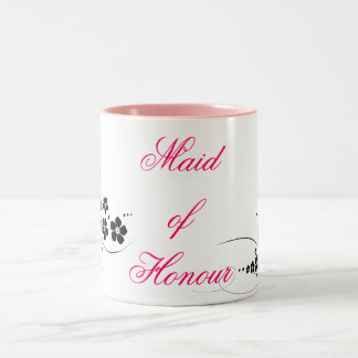 Maid of Honour pink and black Two-Tone Coffee Mug